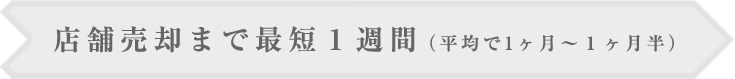 店舗売却まで最短１周間